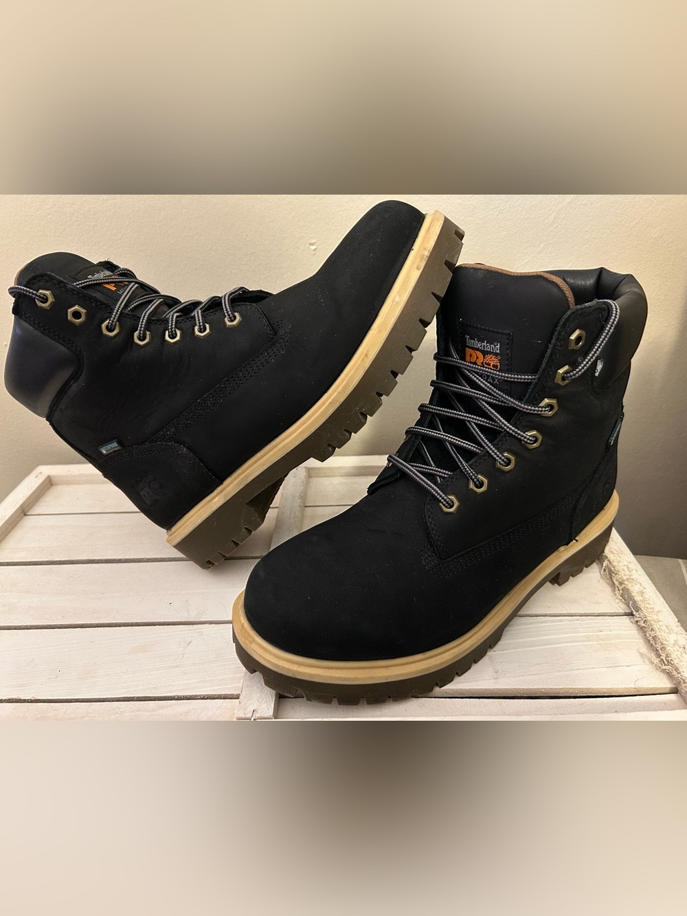 Timberland Pro Direct Attach 9.5 Nubuck Men's Work Boots Black & Tan MaxTrax